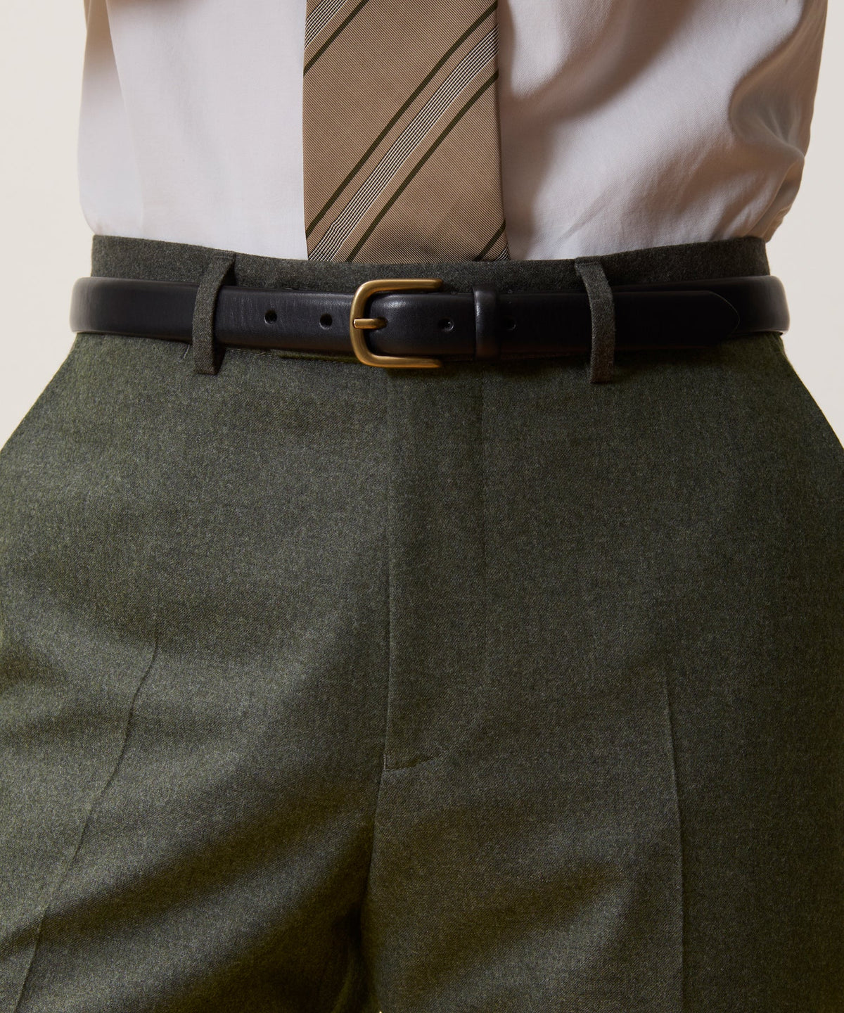 Italian Flannel Sutton Trouser - Oak Moss