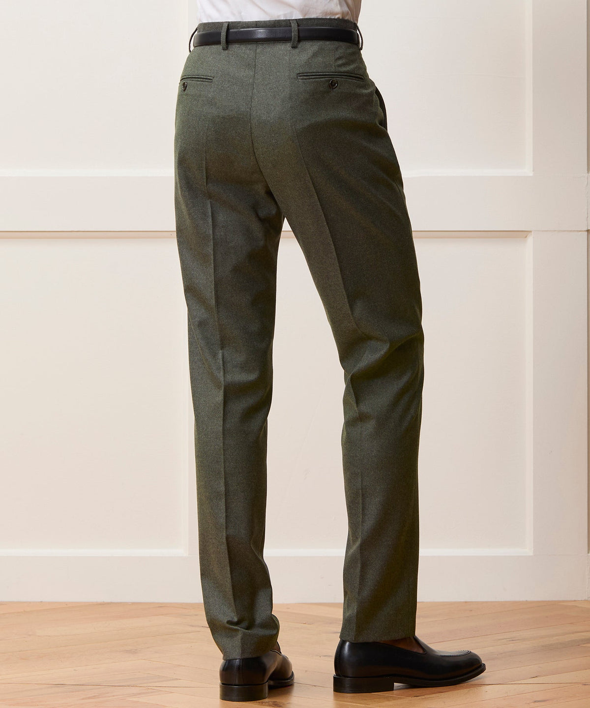 Italian Flannel Sutton Trouser - Oak Moss