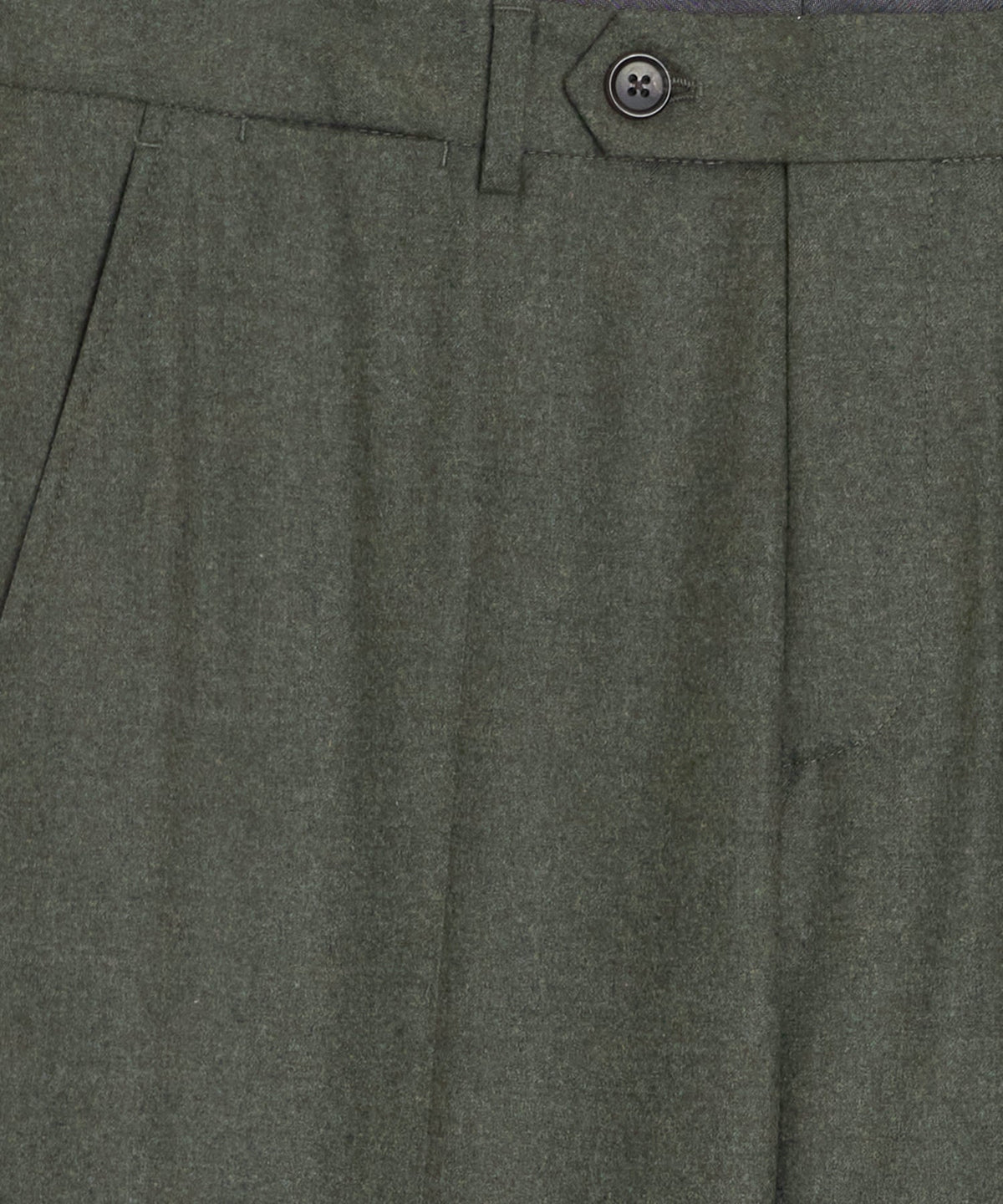 Italian Flannel Sutton Trouser - Oak Moss