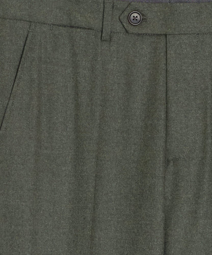 Italian Flannel Sutton Trouser - Oak Moss