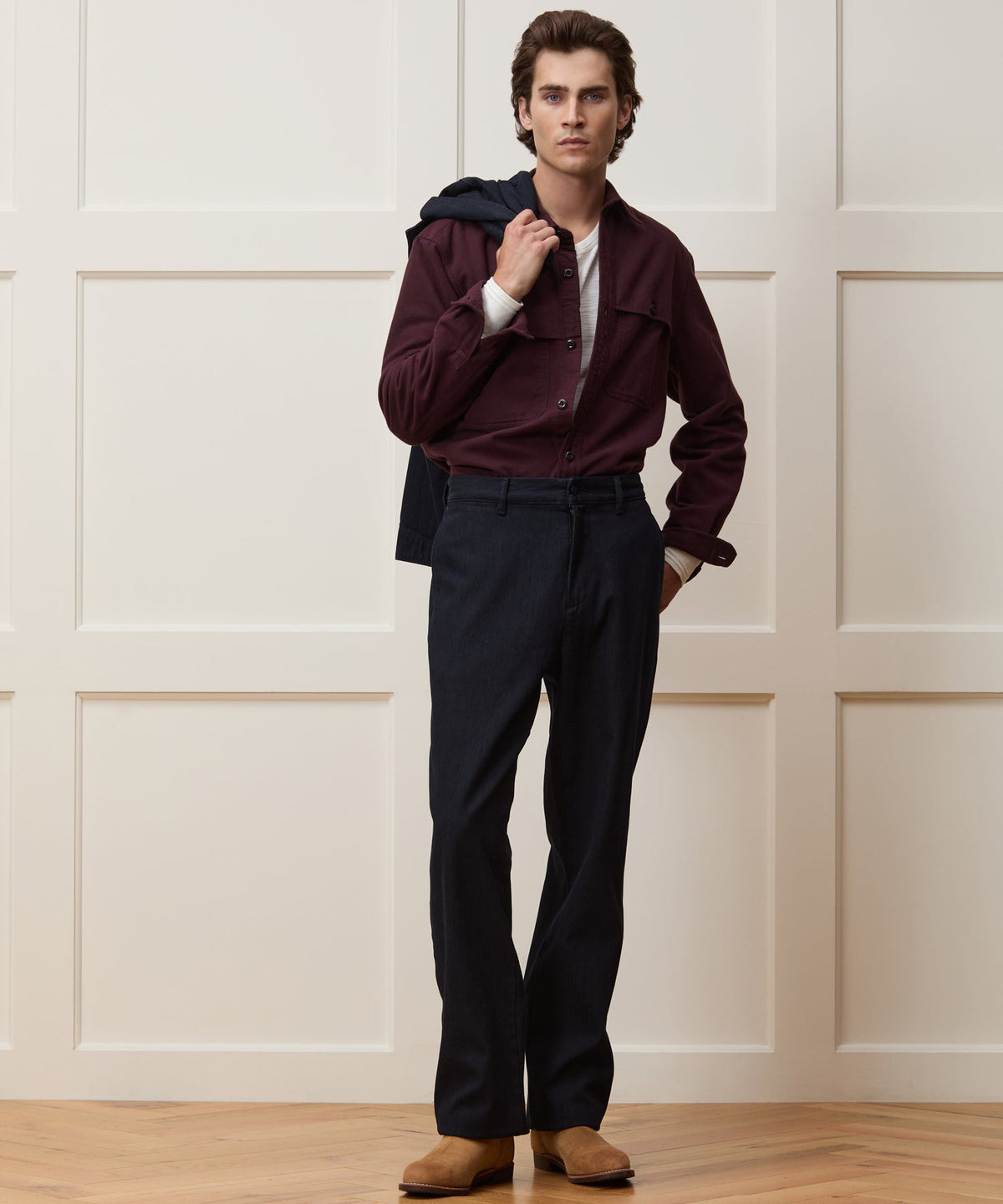Chamois Cape Shirt - Wine