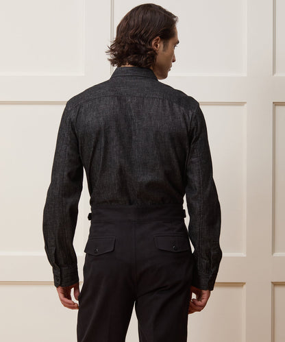Denim Cape Shirt - Black