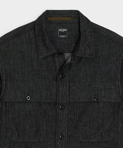 Denim Cape Shirt - Black