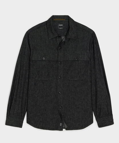 Denim Cape Shirt - Black