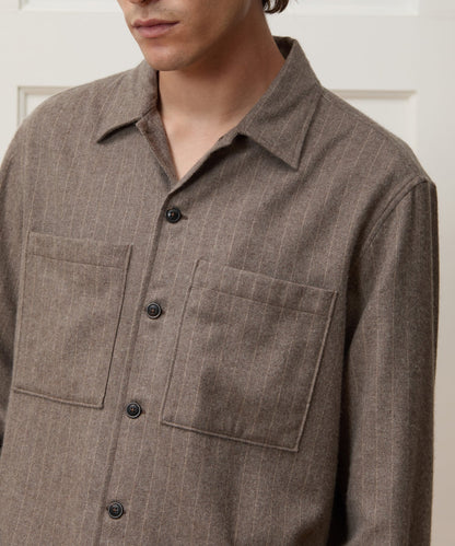 Italian Cashmere Overshirt - Umber