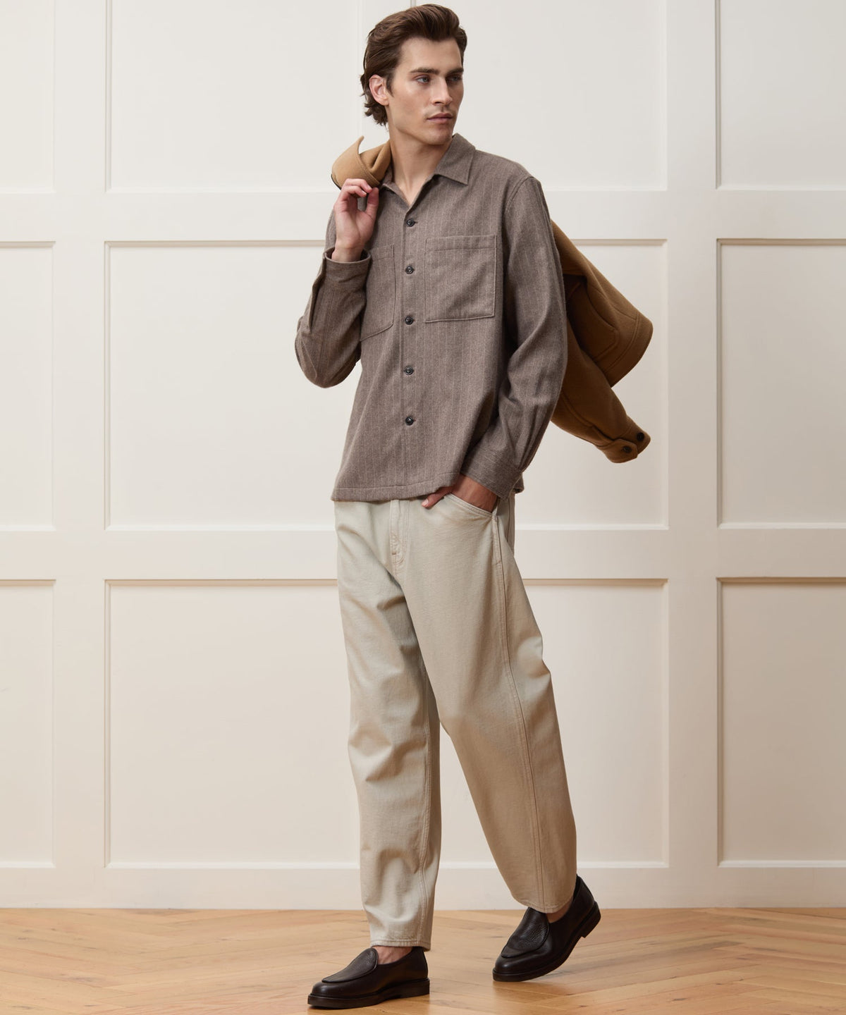 Italian Cashmere Overshirt - Umber