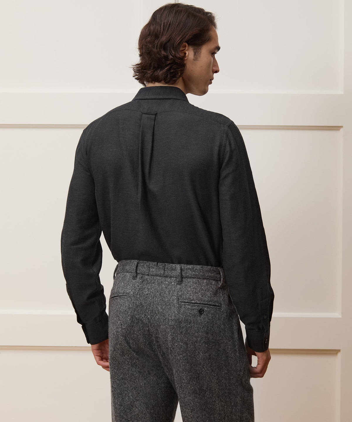 Cotton-Cashmere Sport Shirt - Black