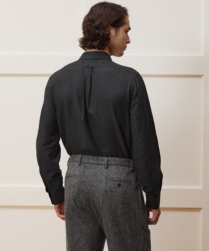 Cotton-Cashmere Sport Shirt - Black