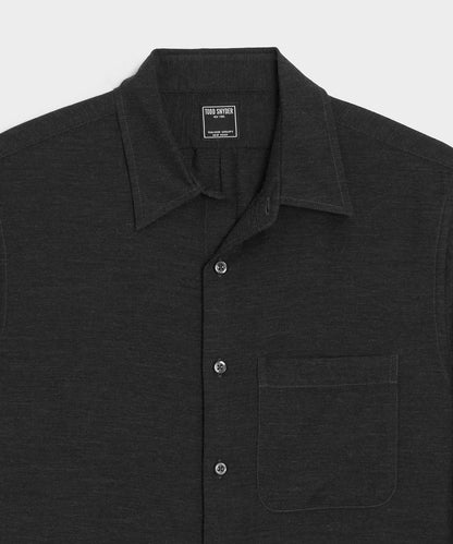Cotton-Cashmere Sport Shirt - Black
