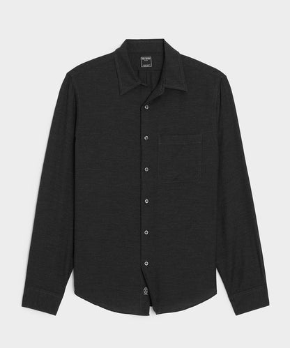 Cotton-Cashmere Sport Shirt - Black