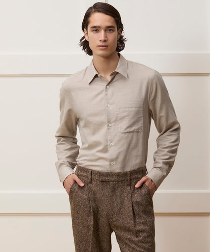 Portuguese Cotton-Cashmere Sport Shirt - Camel