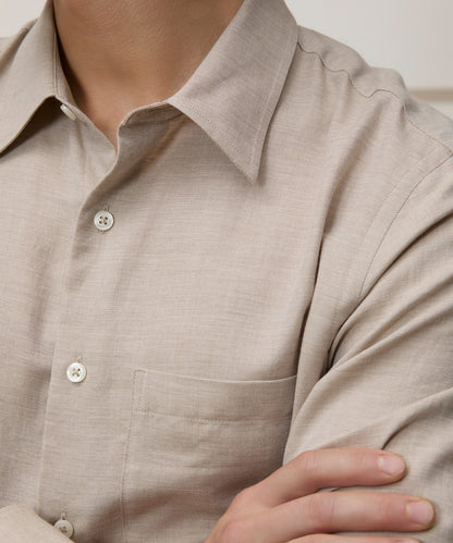 Portuguese Cotton-Cashmere Sport Shirt - Camel