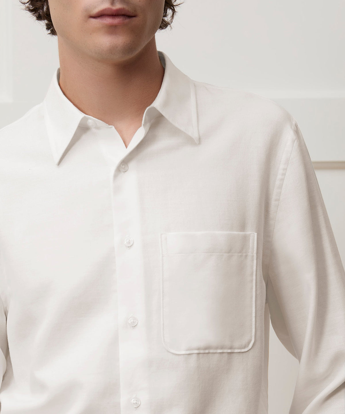 Cotton-Cashmere Sport Shirt - White