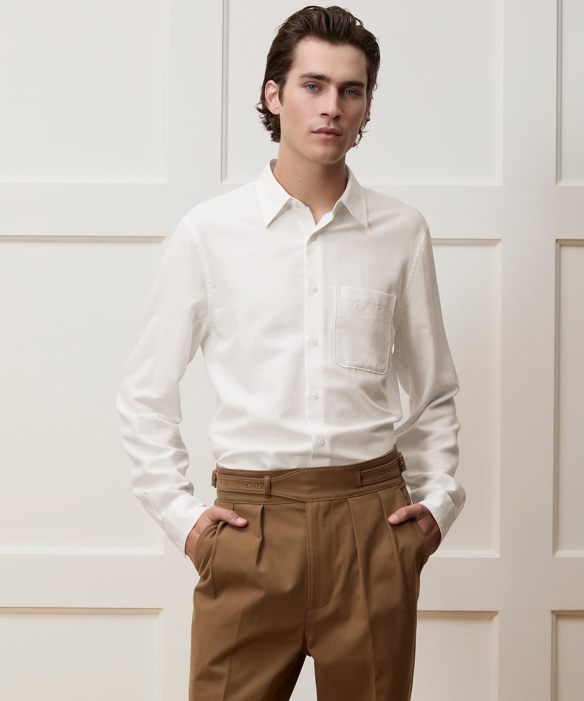 Cotton-Cashmere Sport Shirt - White