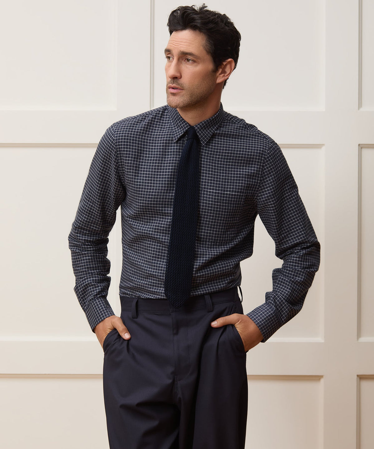 Cotton-Cashmere Sport Shirt - Navy