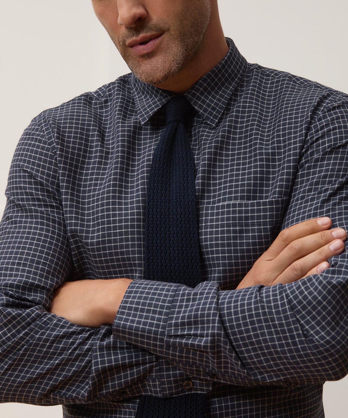 Cotton-Cashmere Sport Shirt - Navy