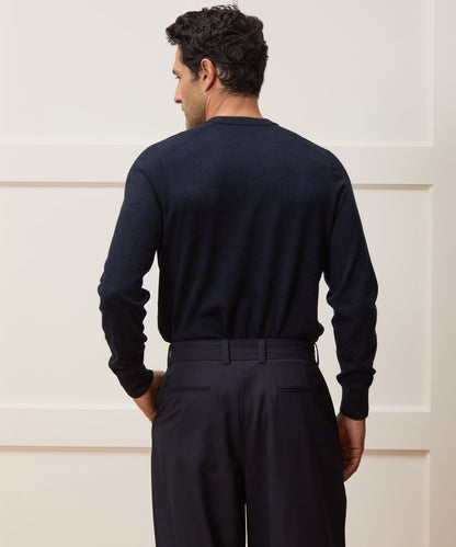 Merino V-Neck Sweater - Navy