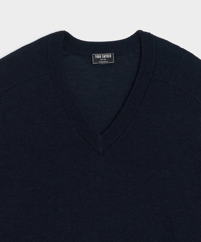 Merino V-Neck Sweater - Navy