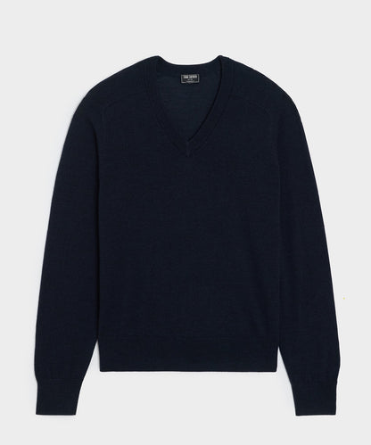 Merino V-Neck Sweater - Navy