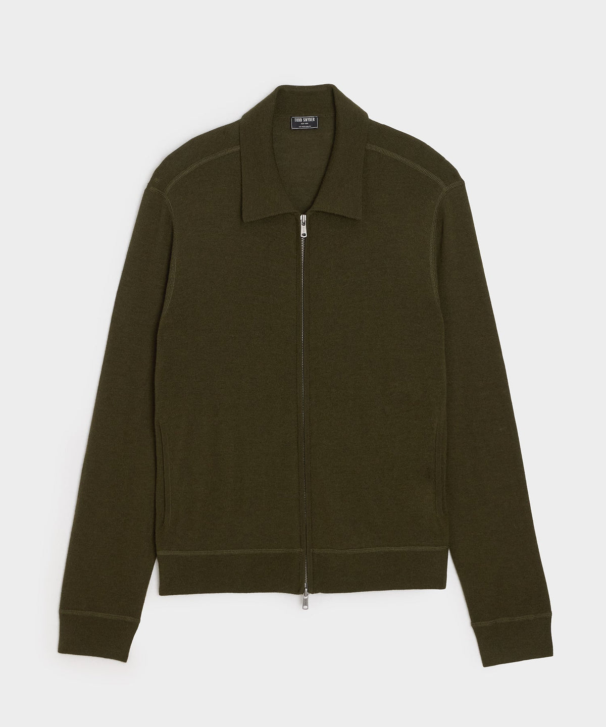 Merino Full-Zip Sweater Polo - Snyder Olive
