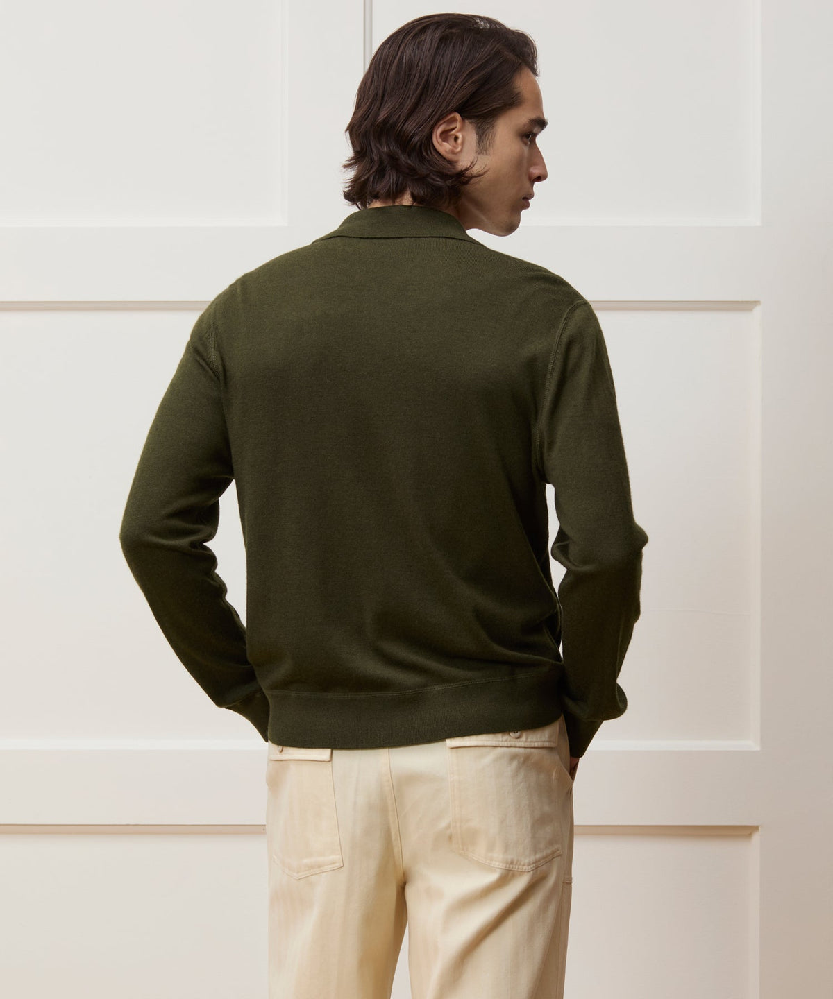 Merino Full-Zip Sweater Polo - Snyder Olive