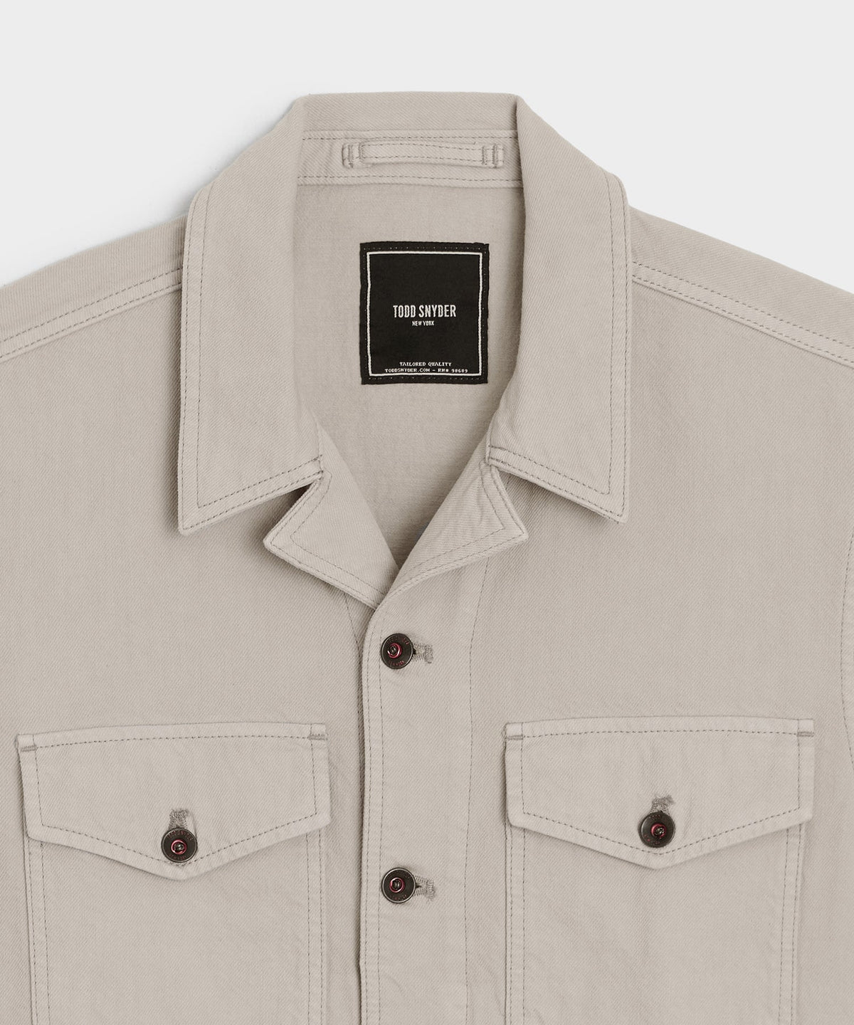 Cropped Denim Eisenhower Jacket - Stone