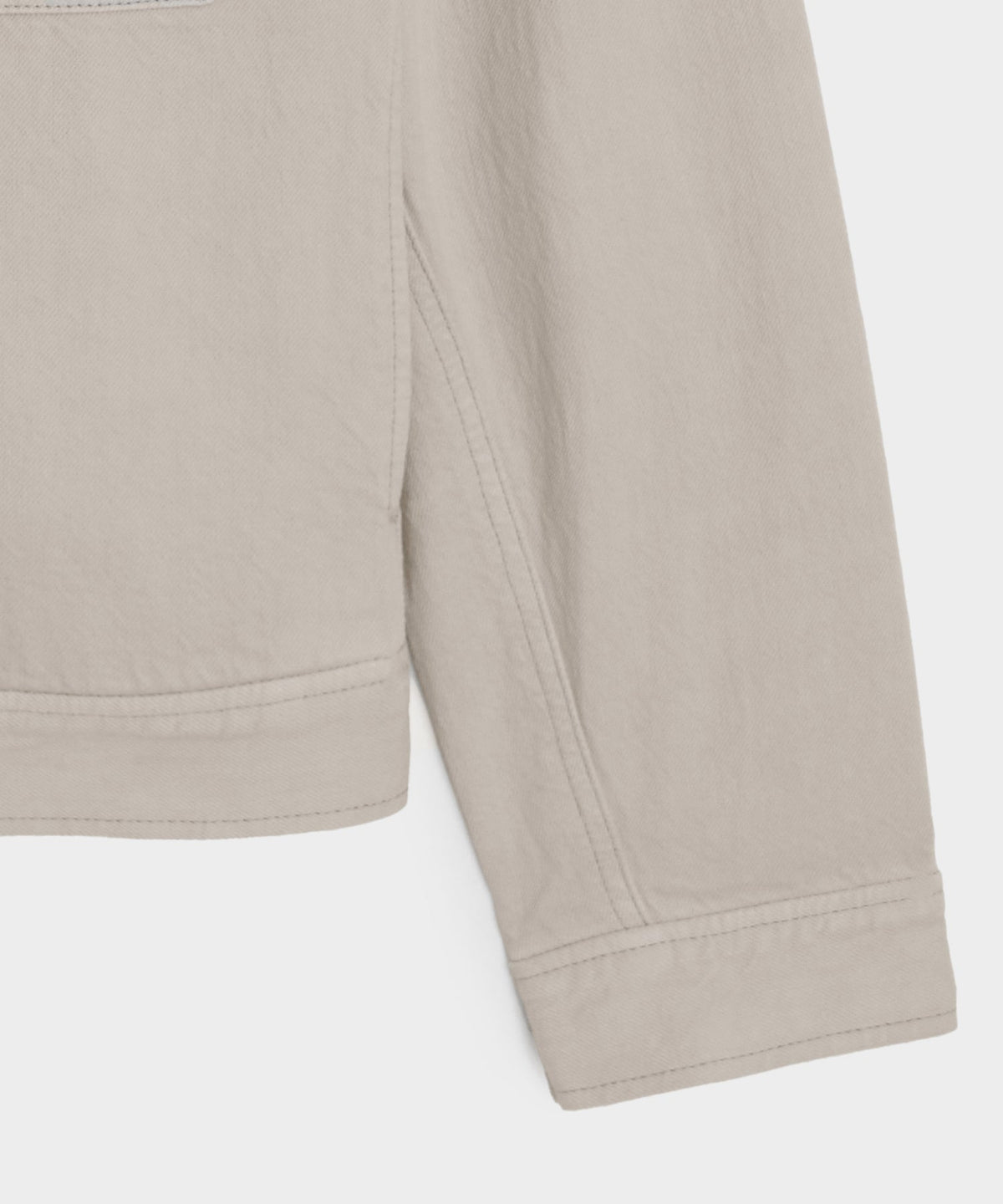 Cropped Denim Eisenhower Jacket - Stone