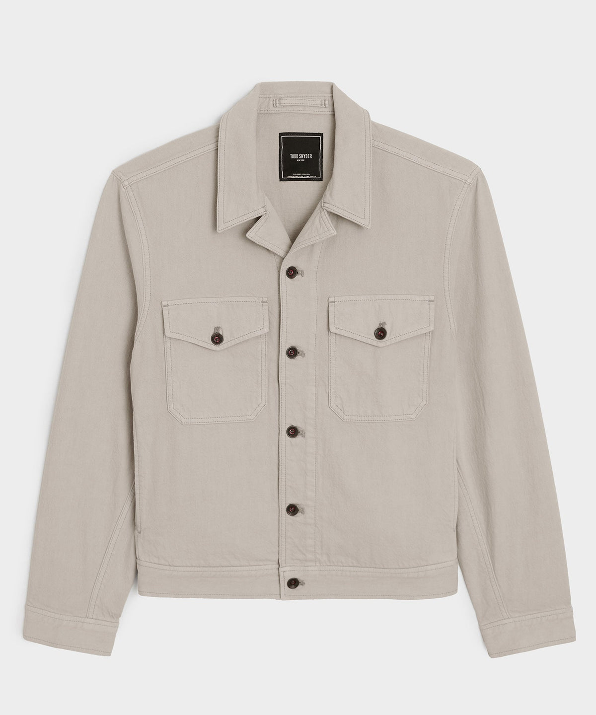 Cropped Denim Eisenhower Jacket - Stone