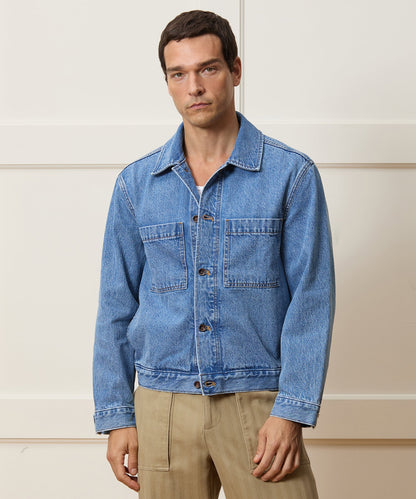 Boxy Denim Jacket - Vintage Blue