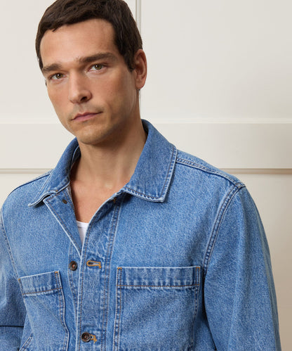 Boxy Denim Jacket - Vintage Blue