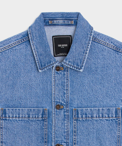 Boxy Denim Jacket - Vintage Blue
