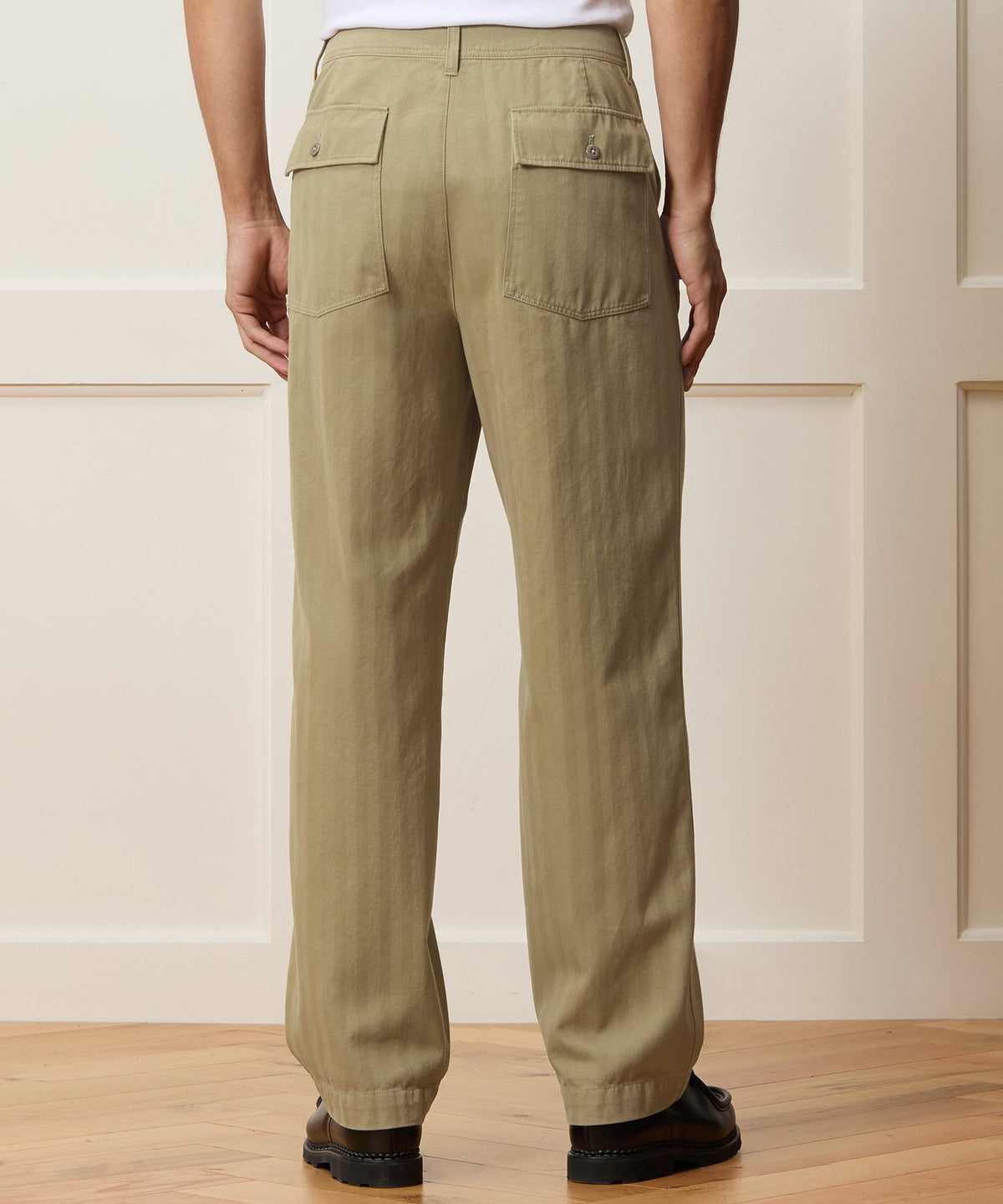 Relaxed Herringbone Twill Camp Pant - Tan