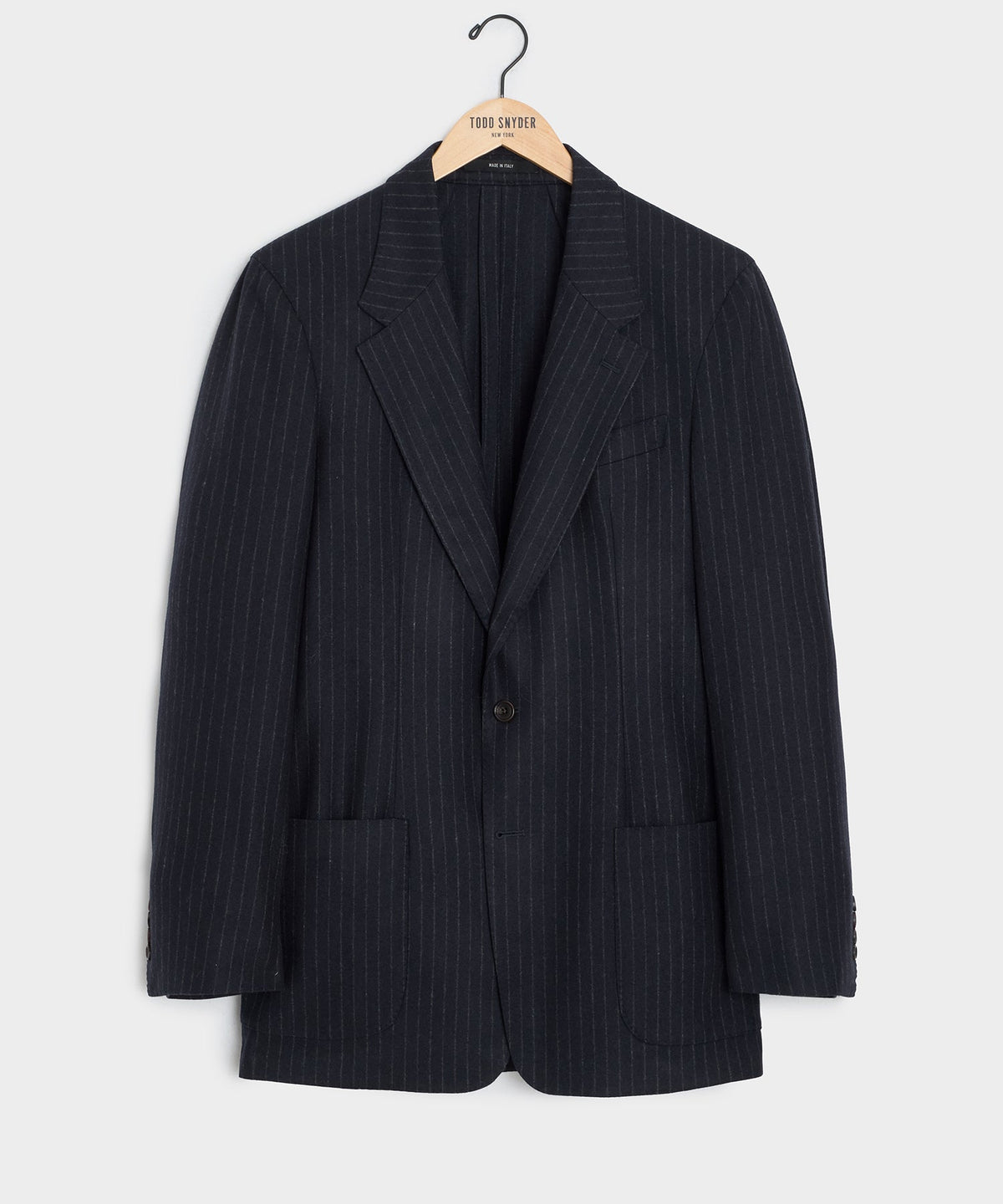 Italian Flannel Pinstripe Wythe Sport Coat - Navy