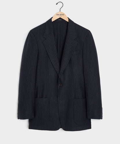 Italian Flannel Pinstripe Wythe Sport Coat - Navy