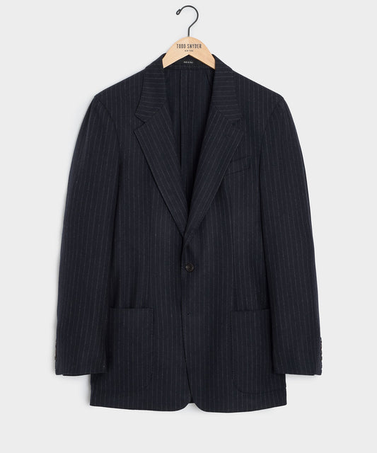 Italian Flannel Pinstripe Wythe Sport Coat - Navy