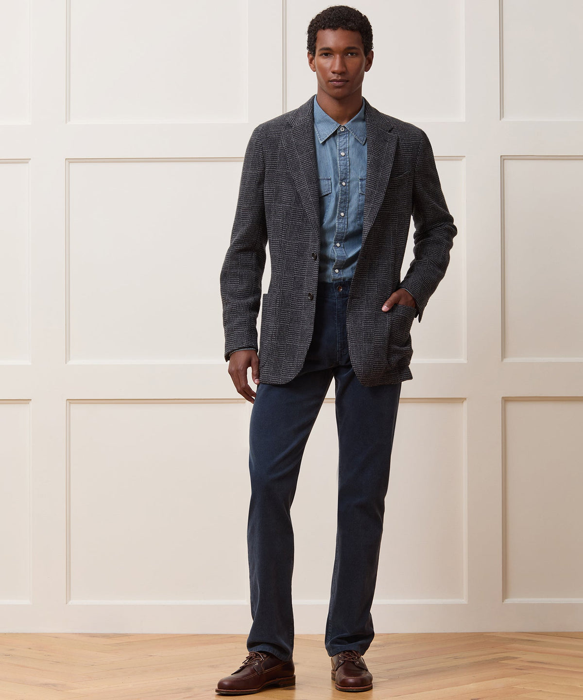 Italian Wool Glen Plaid Sport Coat - Grey