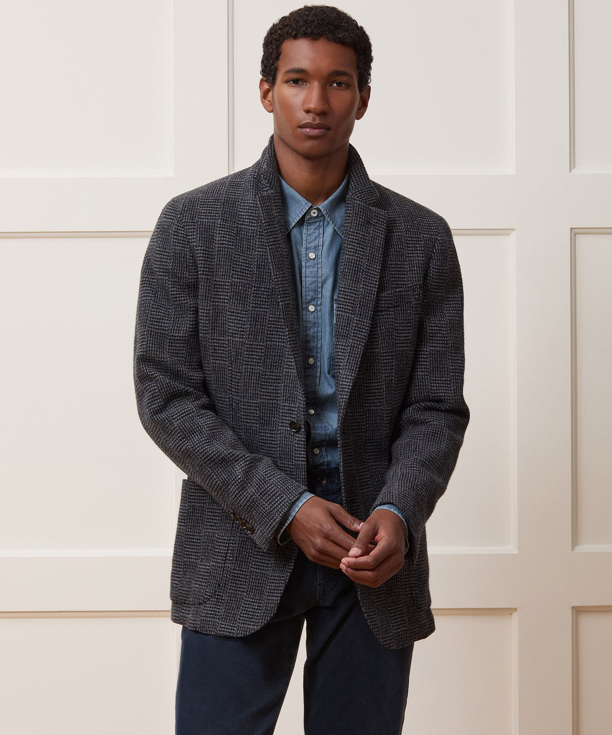 Italian Wool Glen Plaid Sport Coat - Grey