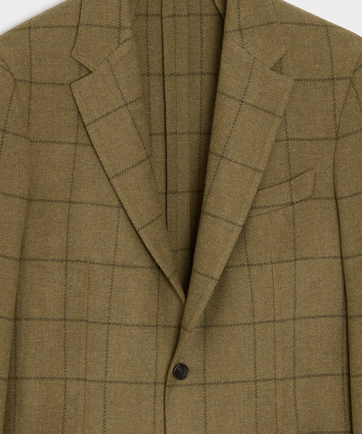 Italian Wool Windowpane Sport Coat - Olive