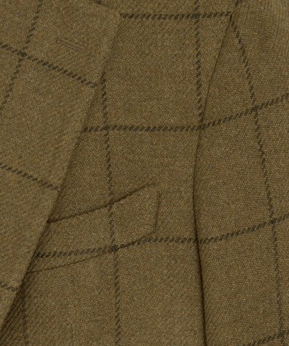 Italian Wool Windowpane Sport Coat - Olive
