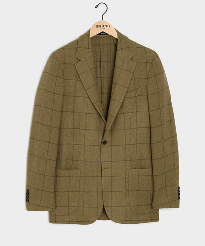 Italian Wool Windowpane Sport Coat - Olive