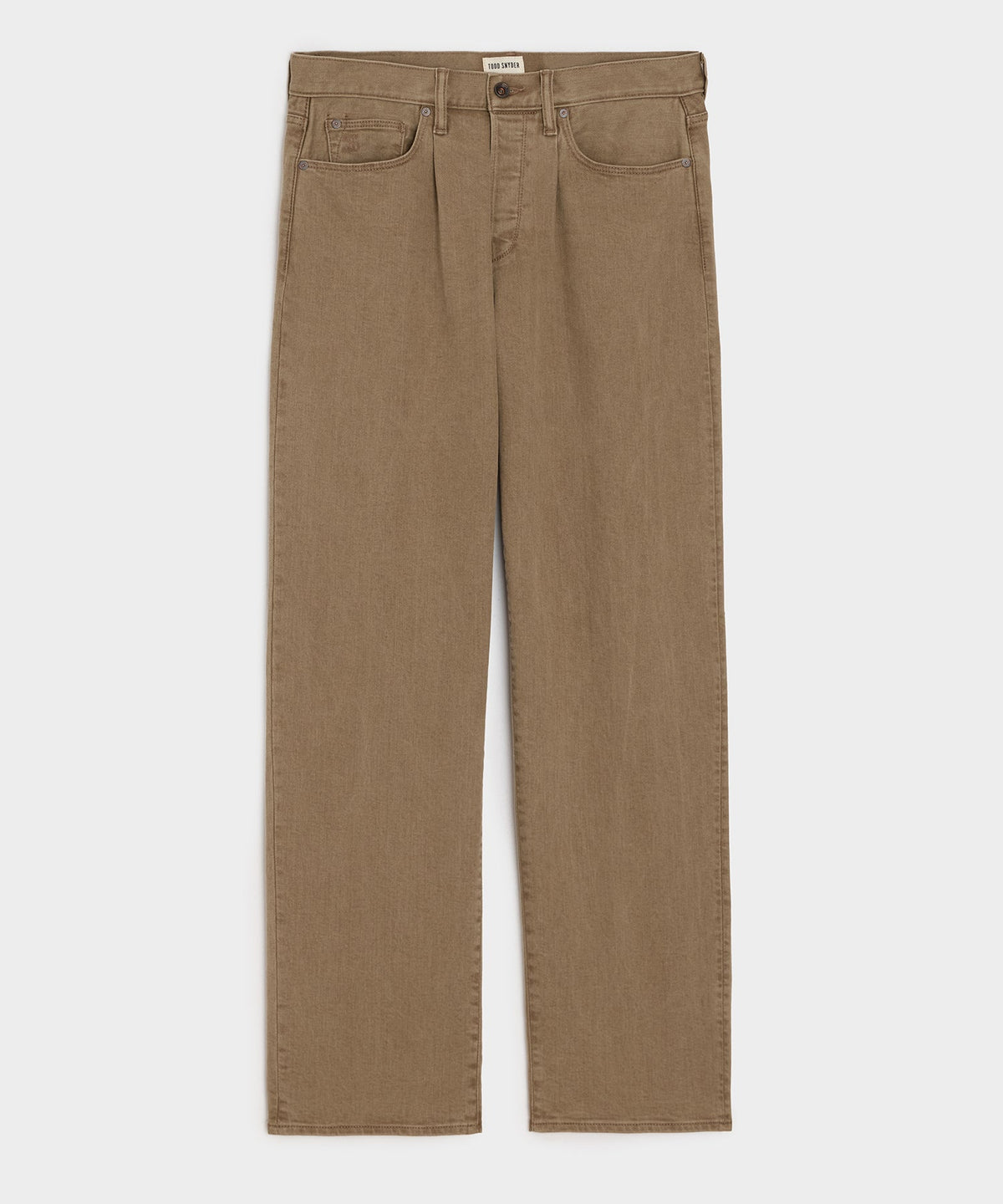 Relaxed 5-Pocket Pleated Jean - Brown