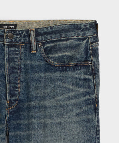 Straight Japanese Selvedge Stretch Jean - Medium Indigo