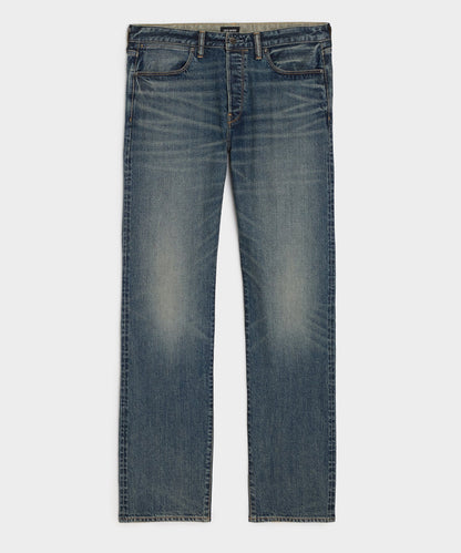 Straight Japanese Selvedge Stretch Jean - Medium Indigo