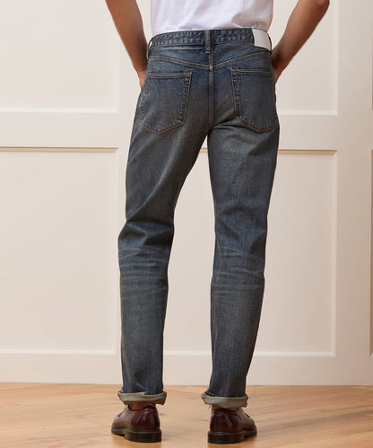 Straight Japanese Selvedge Stretch Jean - Medium Indigo