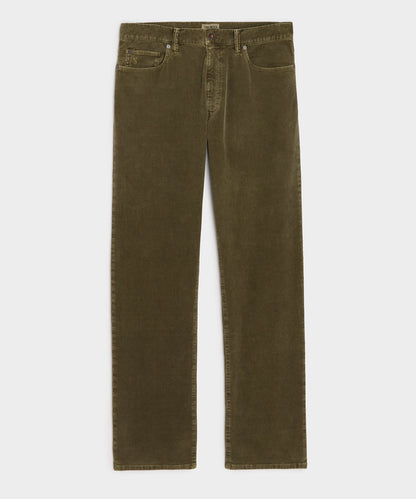 Straight 5-Pocket Corduroy Pant - Olive Vine