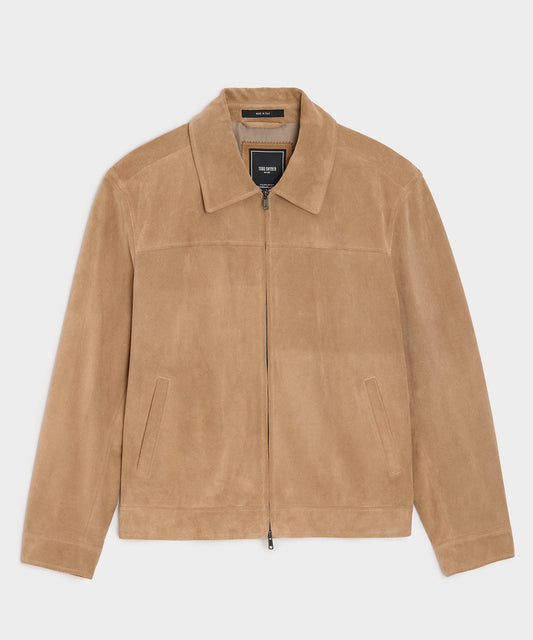 Italian Suede Grant Jacket - Khaki