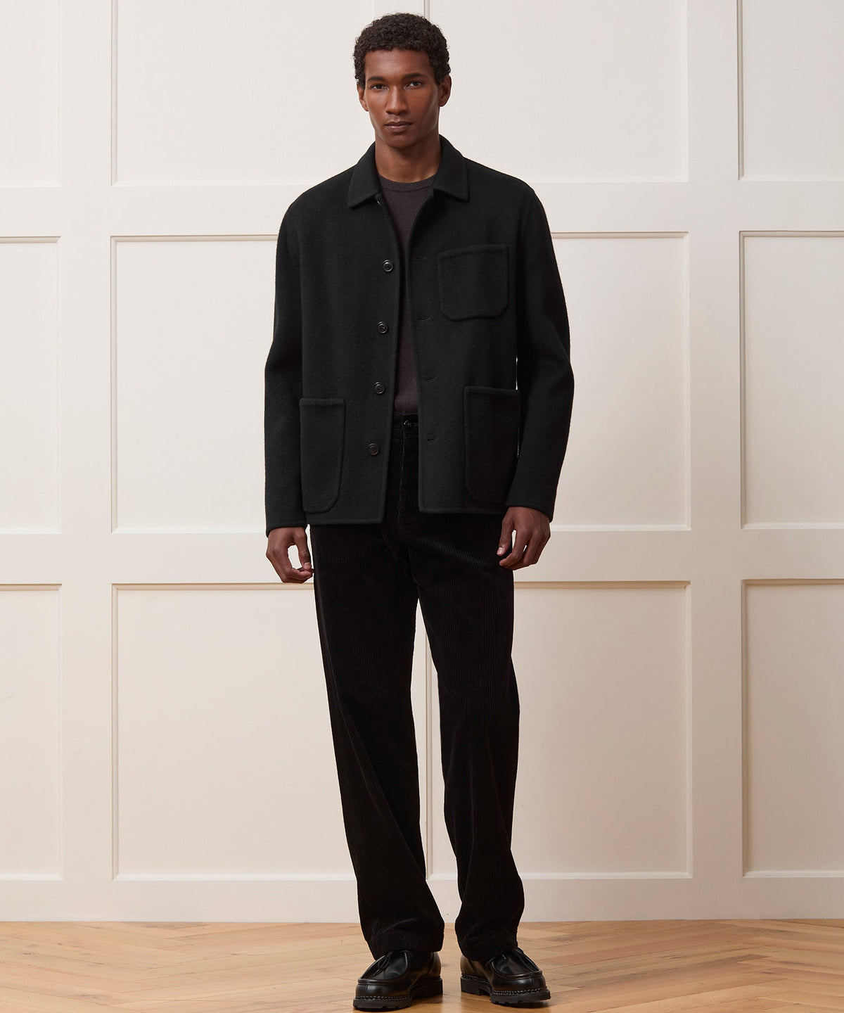 Italian Cashmere Chore Coat - Black