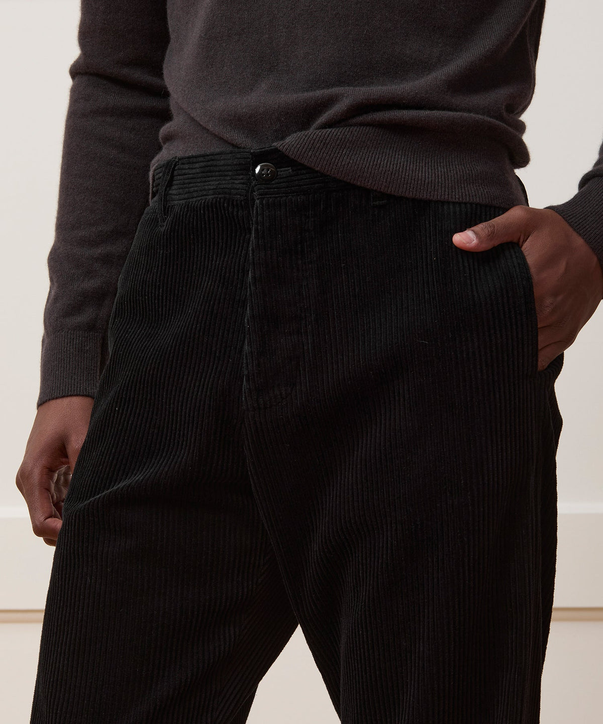 Relaxed Wide Wale Corduroy Pant - Black