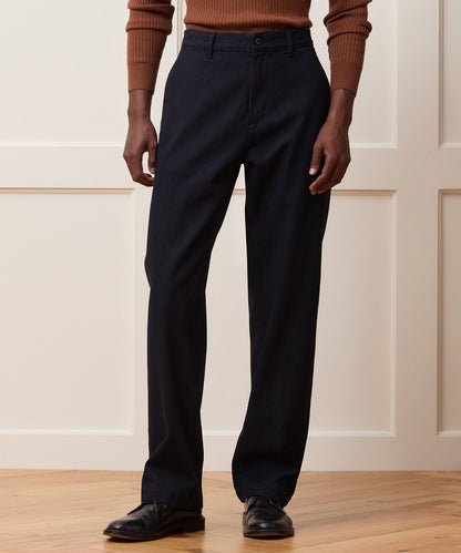 Relaxed Striped Denim Chino - Indigo