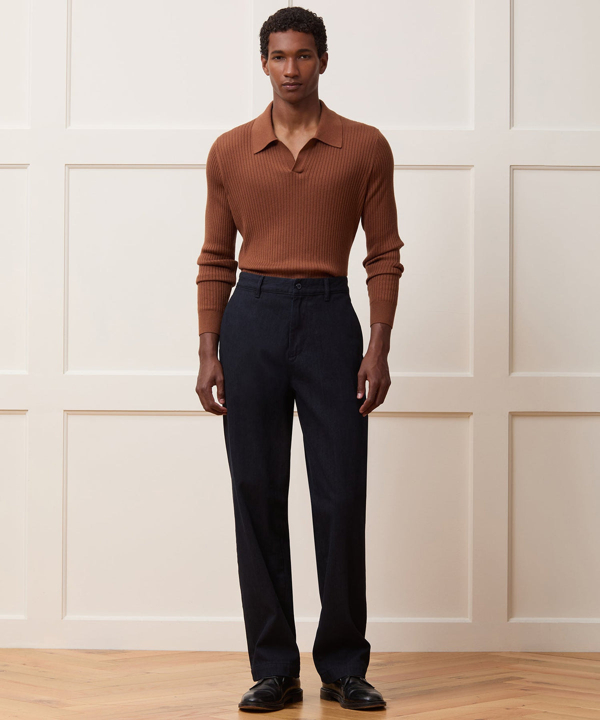 Relaxed Striped Denim Chino - Indigo